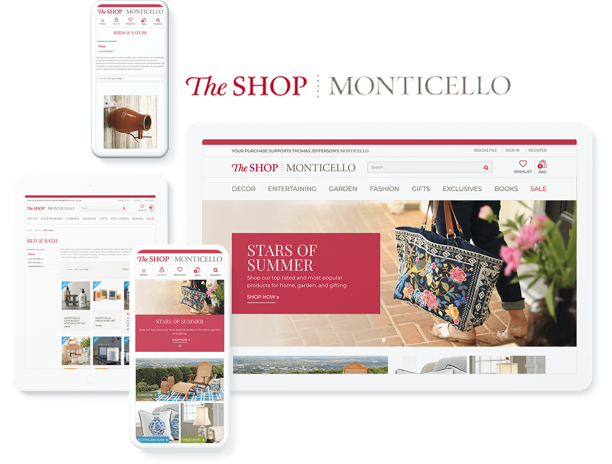 Monticello website design and development