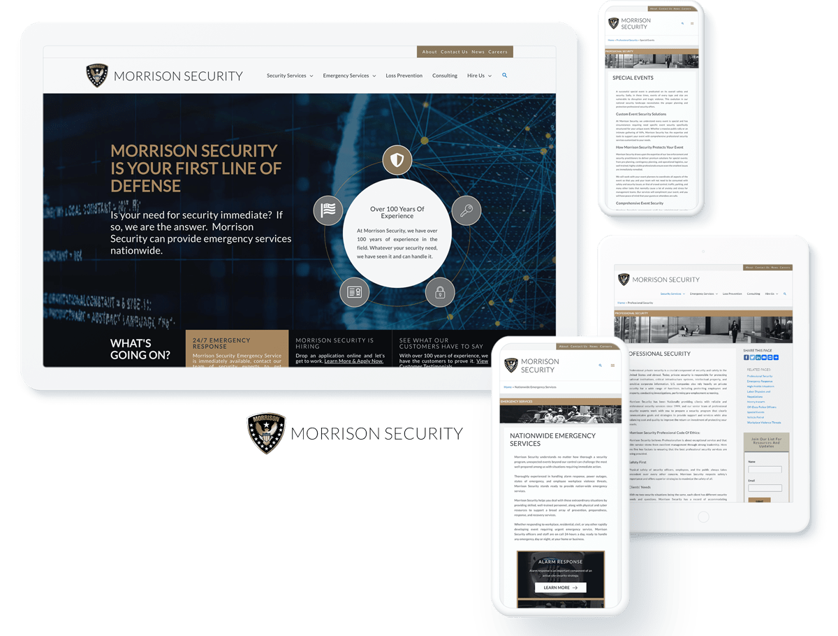 Morrison Security web design and development