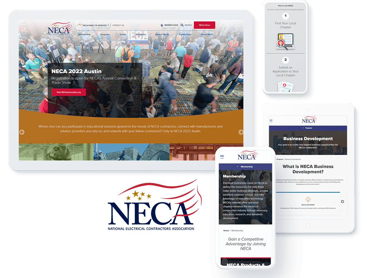NECA Sitefinity Web Design Case Study