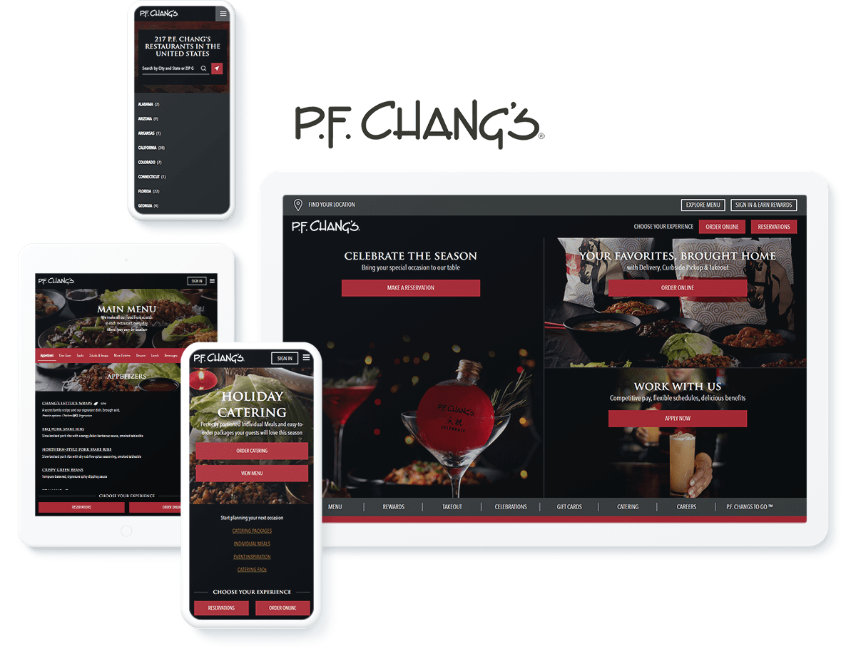 PF Chang's website design and development