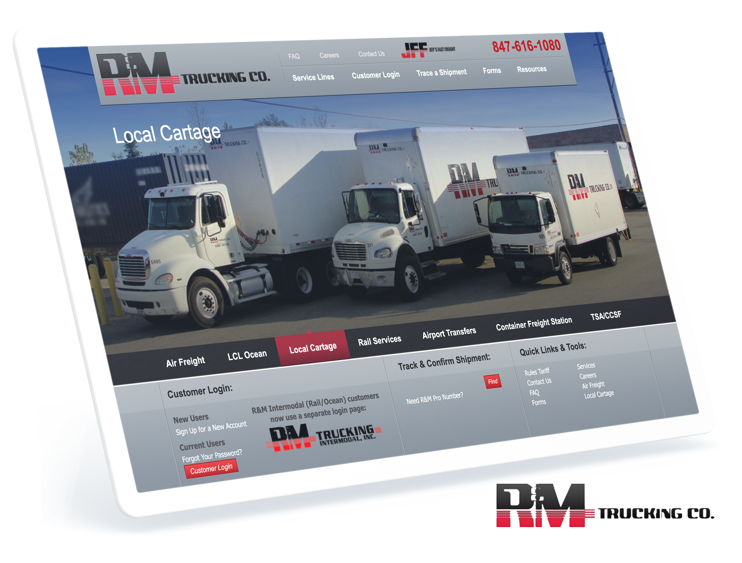 Website Design and Development for R&M Trucking