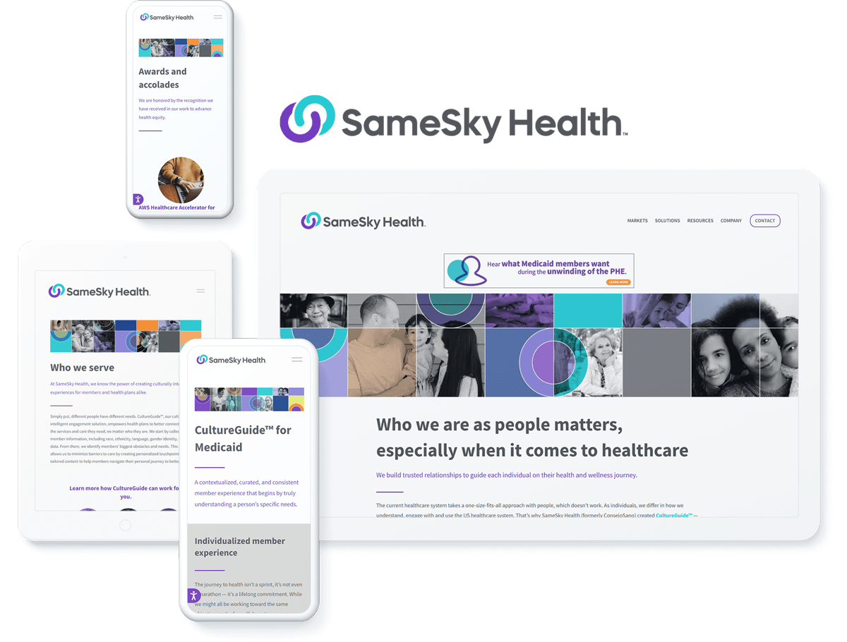 SameSky Health web design and development on Sitecore