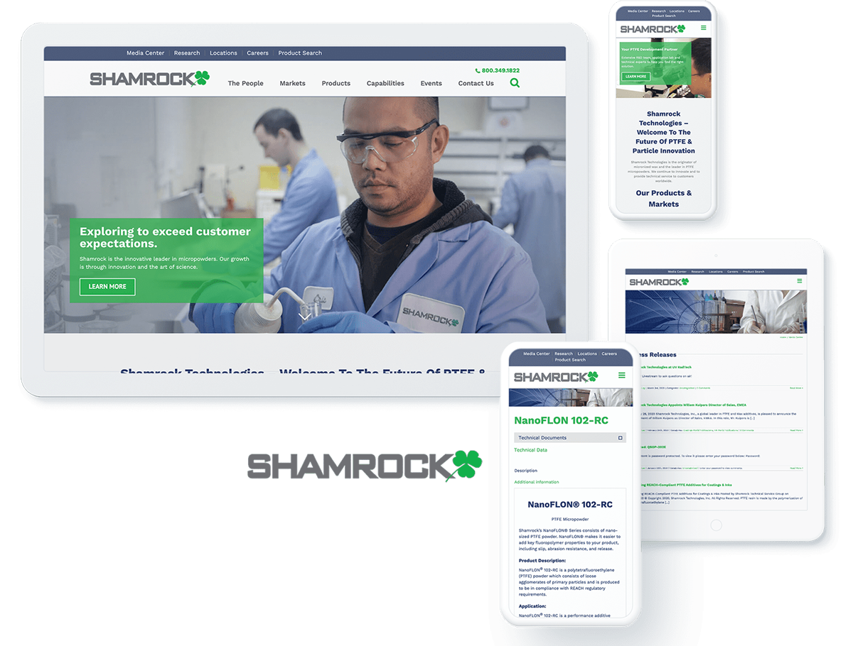 Shamrock Technologies website design and development