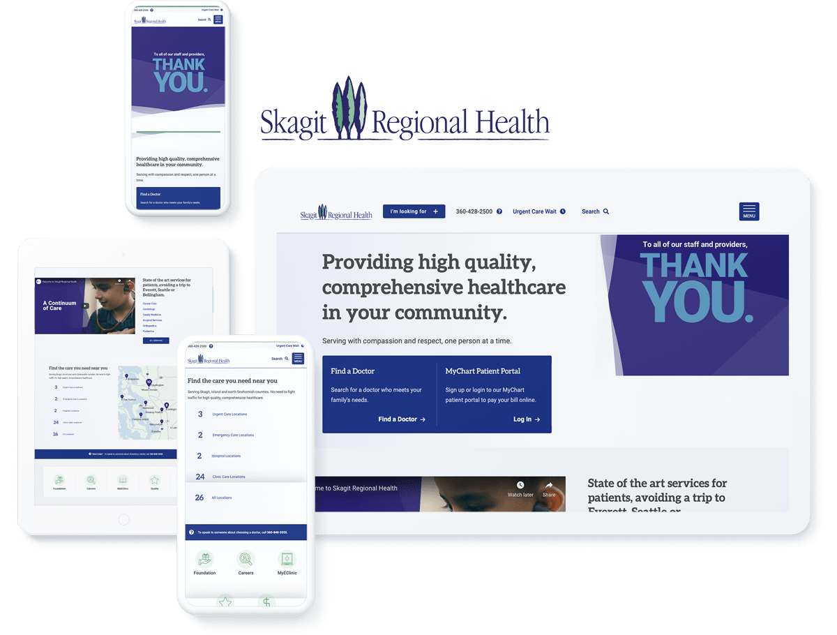 Skagit Regional Health website design and development