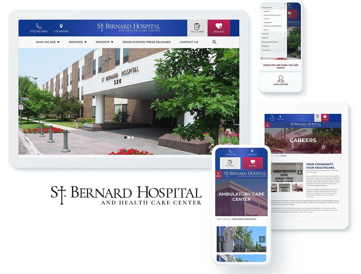 St. Bernard Hospital Healthcare website development