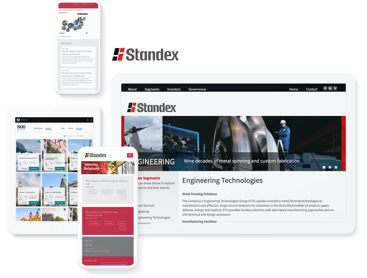 Standex website design and development
