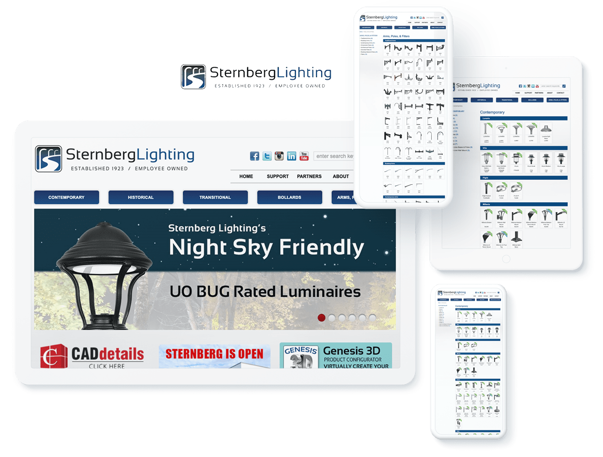Sternberg Lighting web development