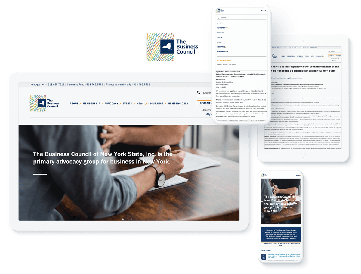 The Business Council website design and development