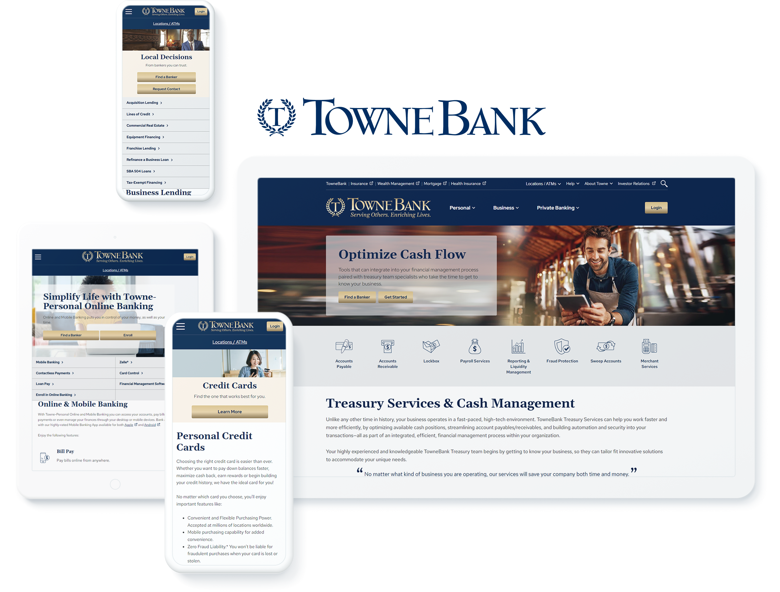TowneBank web development device imagery