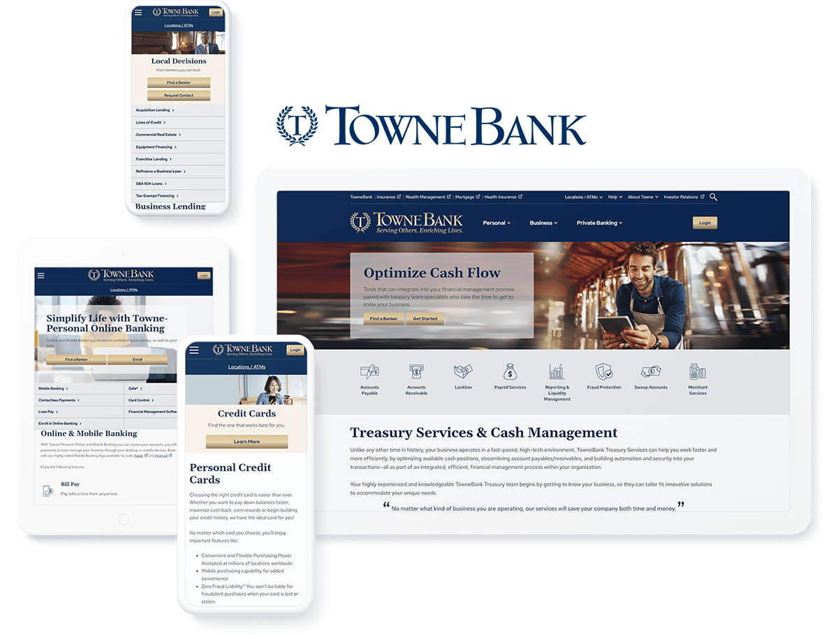 TowneBank web design and development