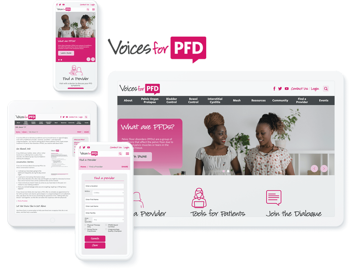 Voices for PFD website design and development