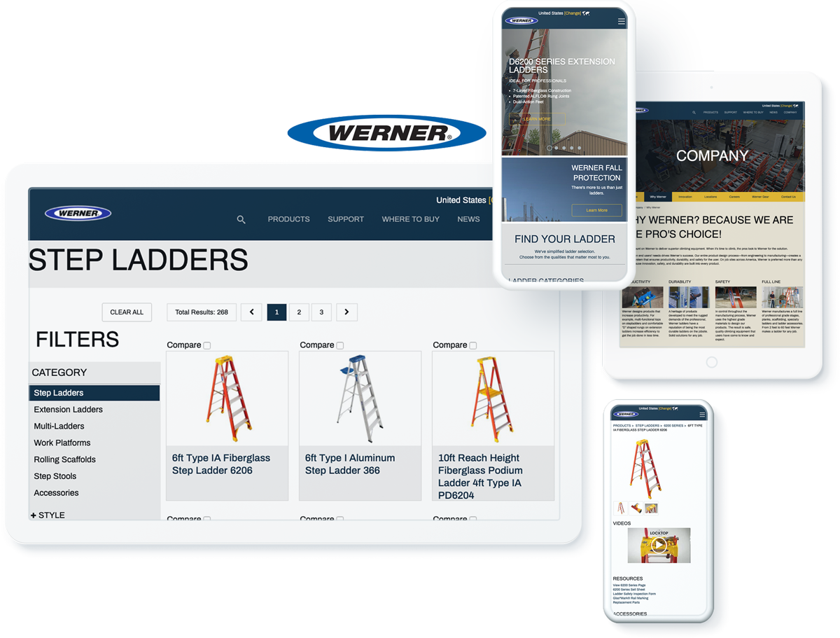 Werner Ladder website design showcase