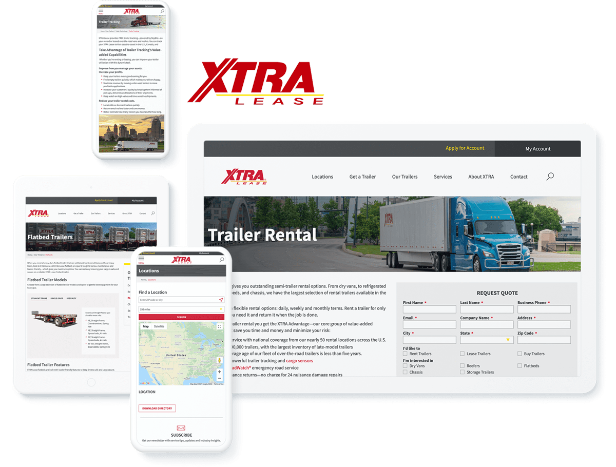 Xtra Lease truck web design