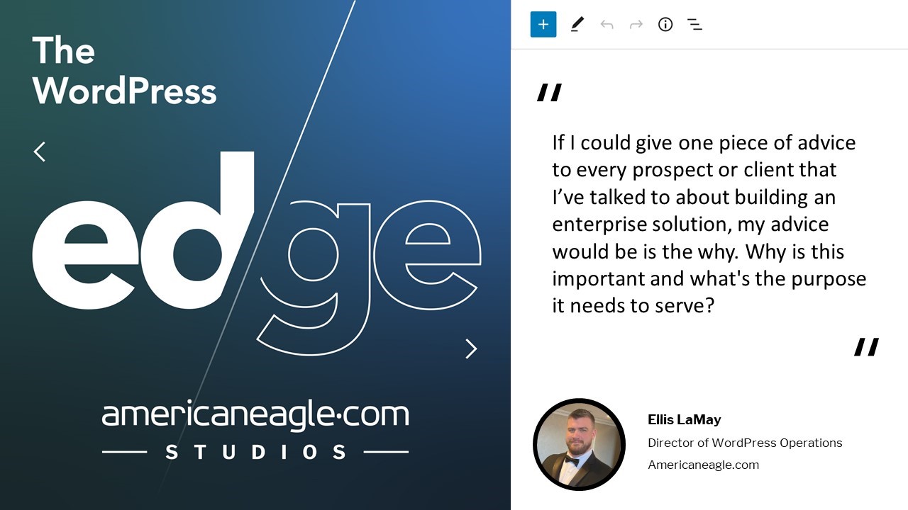 Ellis LaMay discusses enterprise solutions on the WordPress Edge podcast